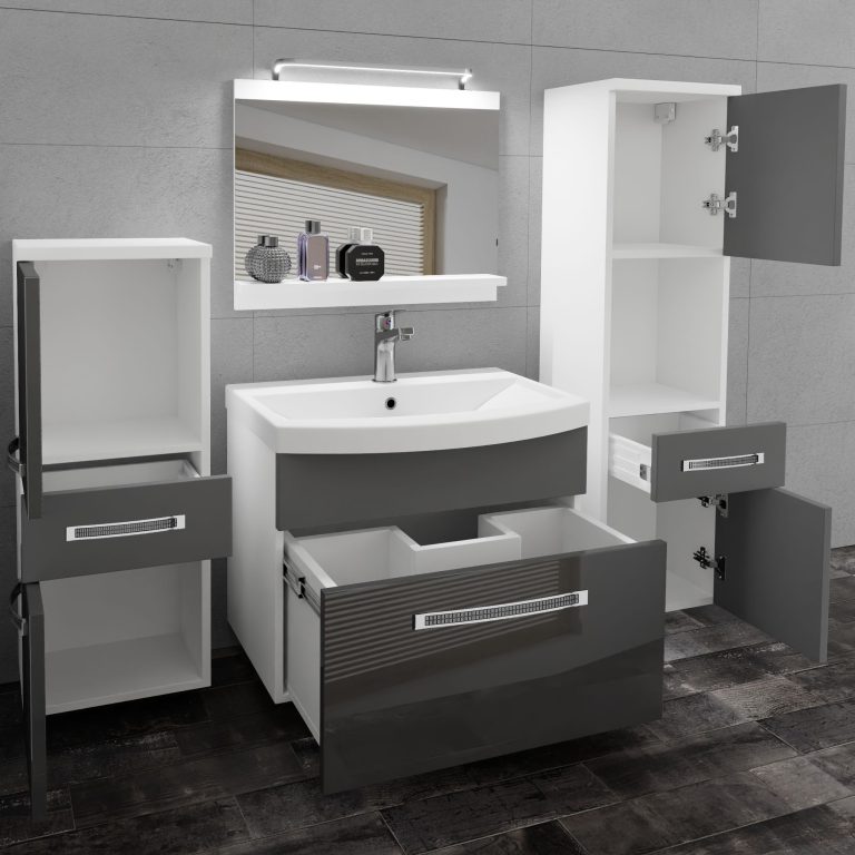 Zestaw mebli łazienkowych Glamour 91 GLA PM 5/0/W/SSR/0/MB/PP