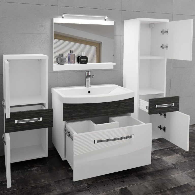 Zestaw mebli łazienkowych Glamour 92 GLA PM 5/0/W/WHK/0/MB/PP