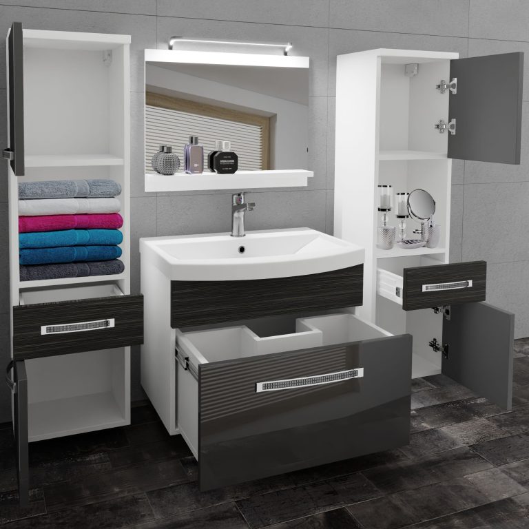 Zestaw mebli łazienkowych Glamour 109 GLA PM 6/0/W/SHK/0/MB/PP