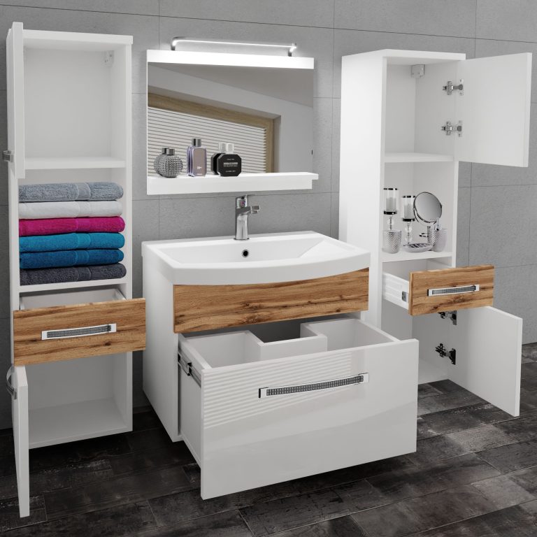 Zestaw mebli łazienkowych Glamour 112 GLA PM 6/0/W/WDW/0/MB/PP
