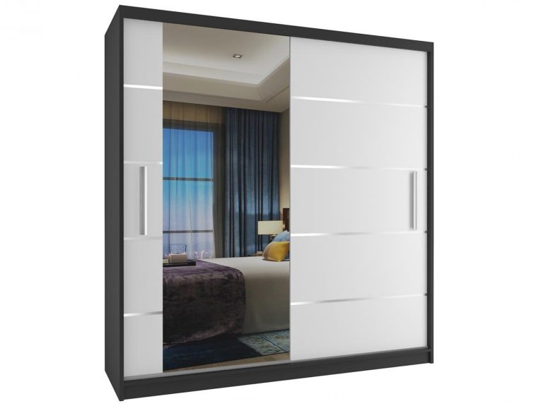 Szafa przesuwna 158 cm z lustrem biała mat Producent MBP SZP3/1/B/W/0/AL