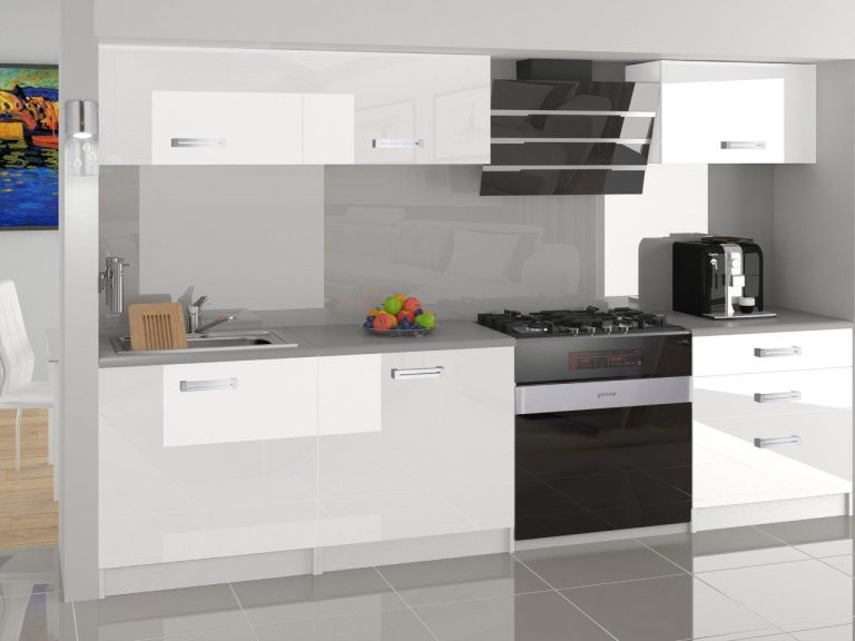 Meble kuchenne 180 cm białe połysk z blatem Producent INF LAURENTINO/4/WT/W/0/D
