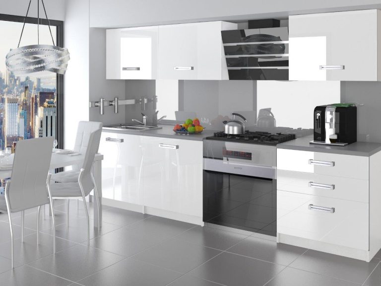 Meble kuchenne 180 cm białe połysk z blatem Producent INF NEPTUN/3/WT/W/0/D