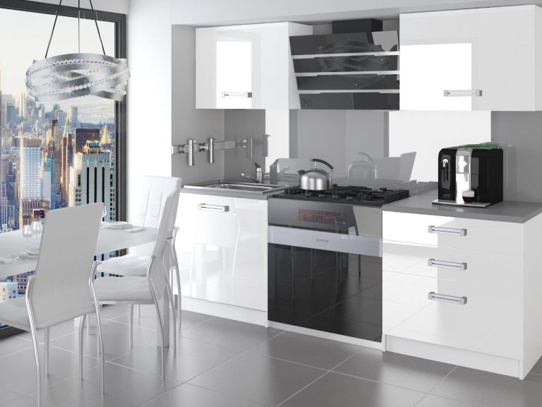 Meble kuchenne 120 cm białe połysk z blatem Producent INF SATURNO/2/WT/W/0/D