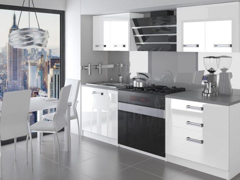 Meble kuchenne 120 cm białe połysk z blatem Producent INF TIESTO/2/WT/W/0/D