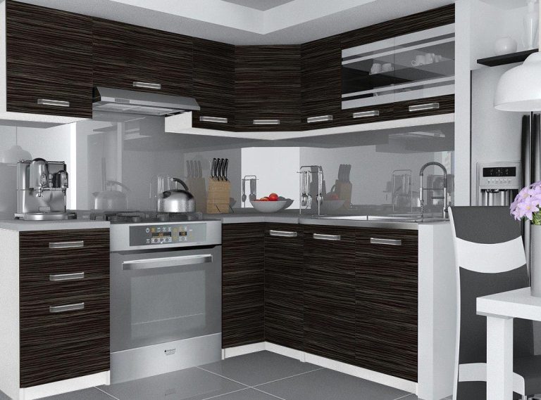 Meble kuchenne 360 cm czarne heban ciemne bez blatu Producent TOR LIDIA2/3/WT/HK/BB/B1
