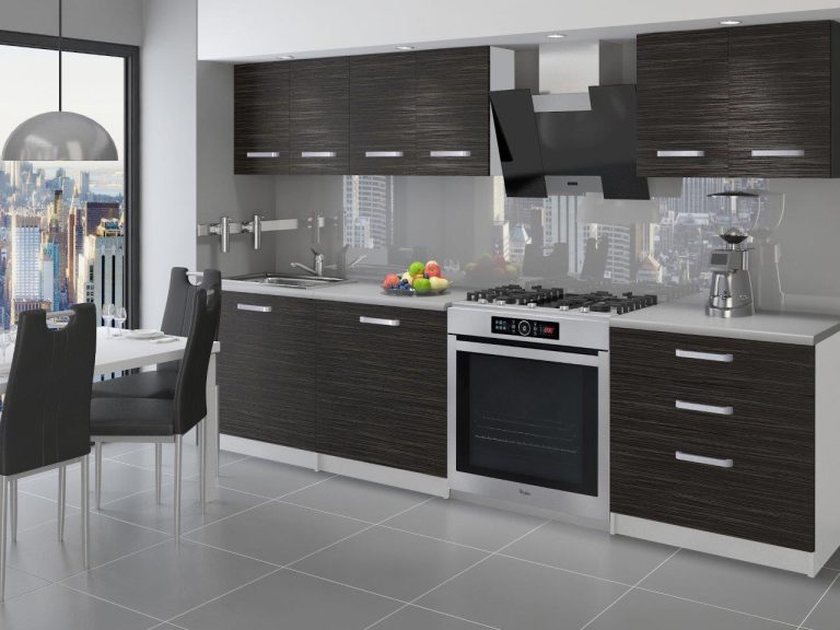 Meble kuchenne 180 cm czarne heban ciemne bez blatu Producent TOR SONIK/2/WT/HK/BB/U