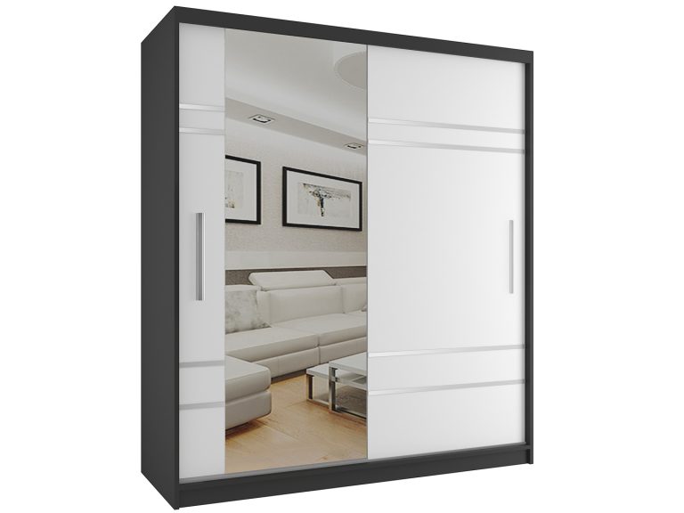 Szafa przesuwna 158 cm z lustrem biała mat Producent MP SZP3/1/B/W/0/AL