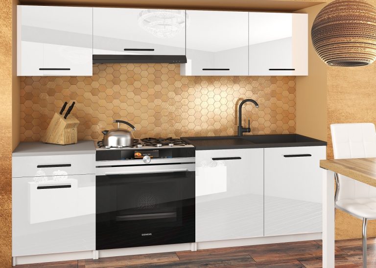 Meble kuchenne 180 cm białe połysk bez blatu Producent INF SUPERUNIQA2/4/WT/W/BB/B1