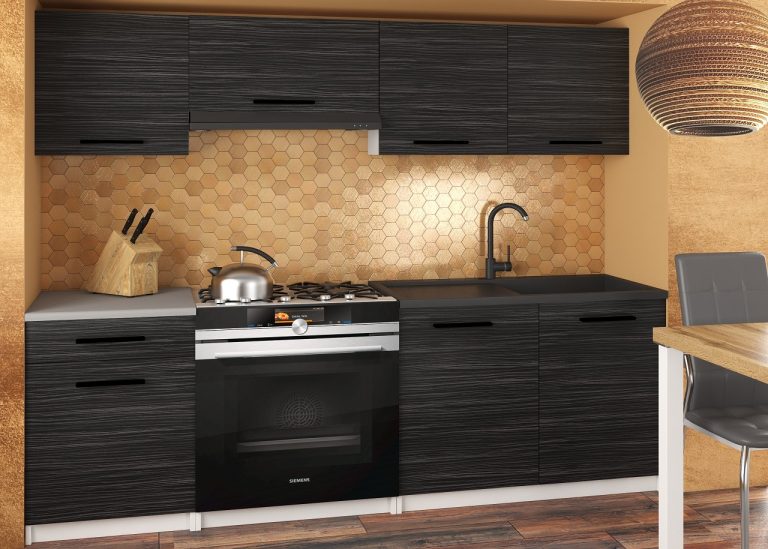 Meble kuchenne 180 cm czarne heban ciemne bez blatu Producent TOR SUPERUNIQA2/3/WT/HK/BB/B1