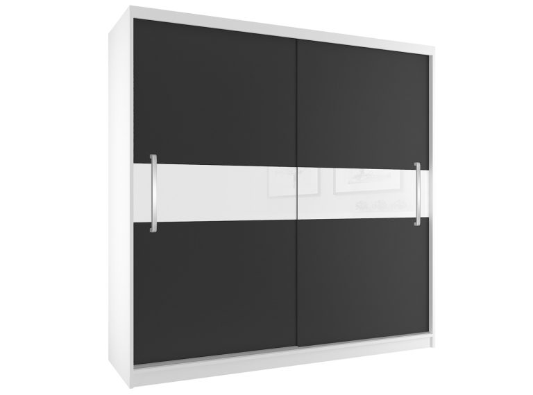 Szafa przesuwna 200 cm czarna heban ciemna Producent SI SZP1/2/W/B/W/UU
