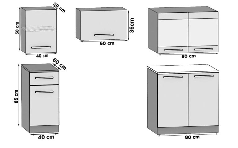 Meble kuchenne 180 cm czarne połysk z blatem Producent INF SUPERUNIQA2/5/WT/B/0/B1
