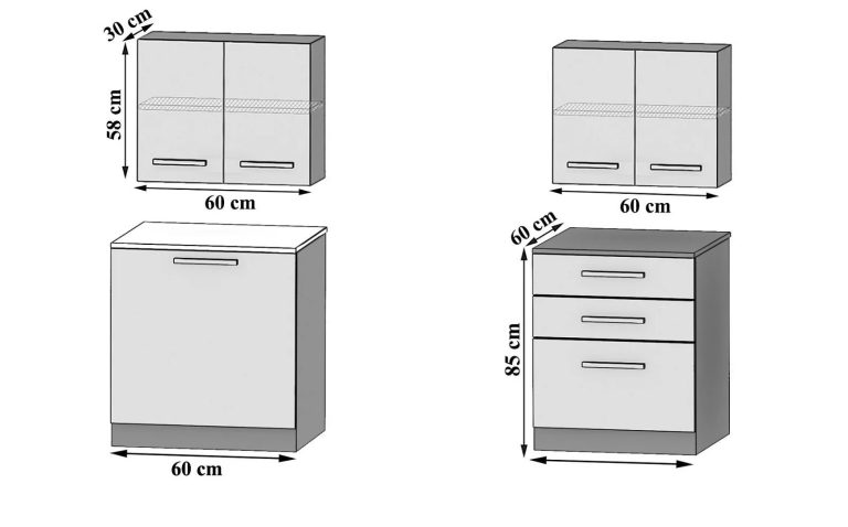Meble kuchenne 120 cm białe połysk czarne połysk bez blatu Producent INF TIESTO/2/WT/WB/BB/D
