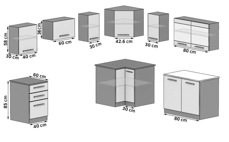 Meble kuchenne 360 cm brązowe kasztan z blatem Wyprzedaż LOS ANGELES/1/KN/KN/0/F