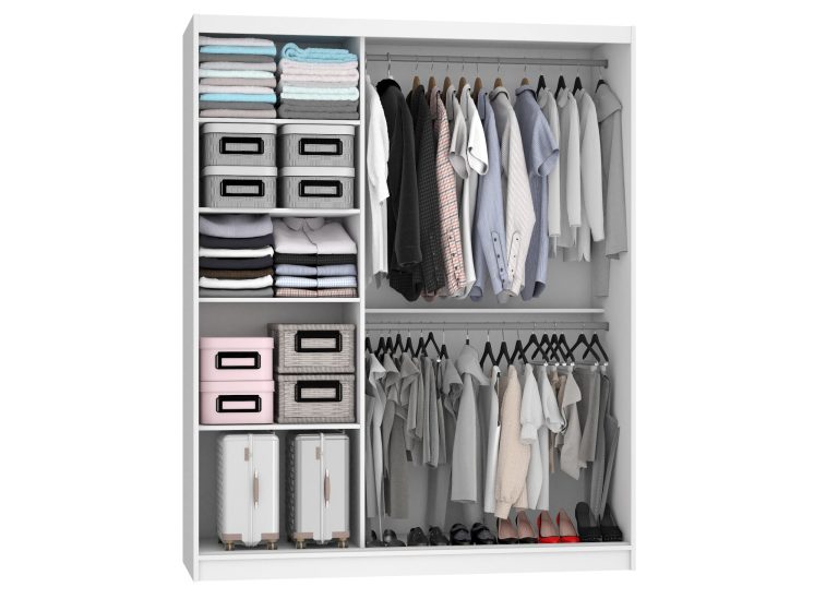 Szafa przesuwna 158 cm biały połysk Producent BM SZP3/2/W/W/W/HI