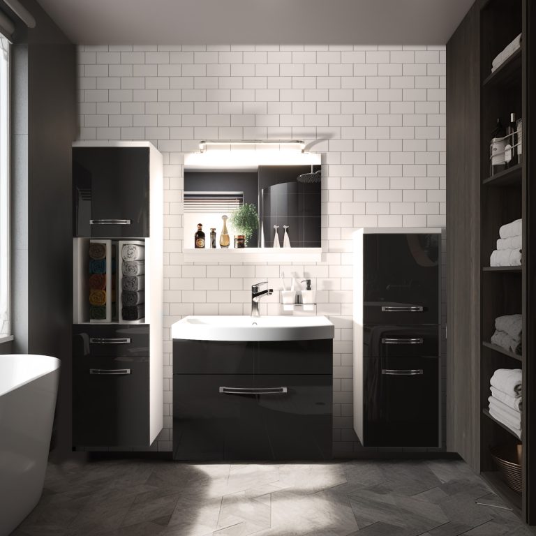 Zestaw mebli łazienkowych Glamour 82 GLA P 5/0/W/B/0/MB/PP