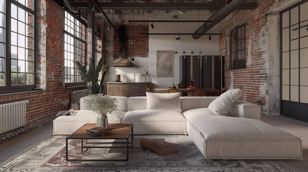 salon w stylu industrialnym