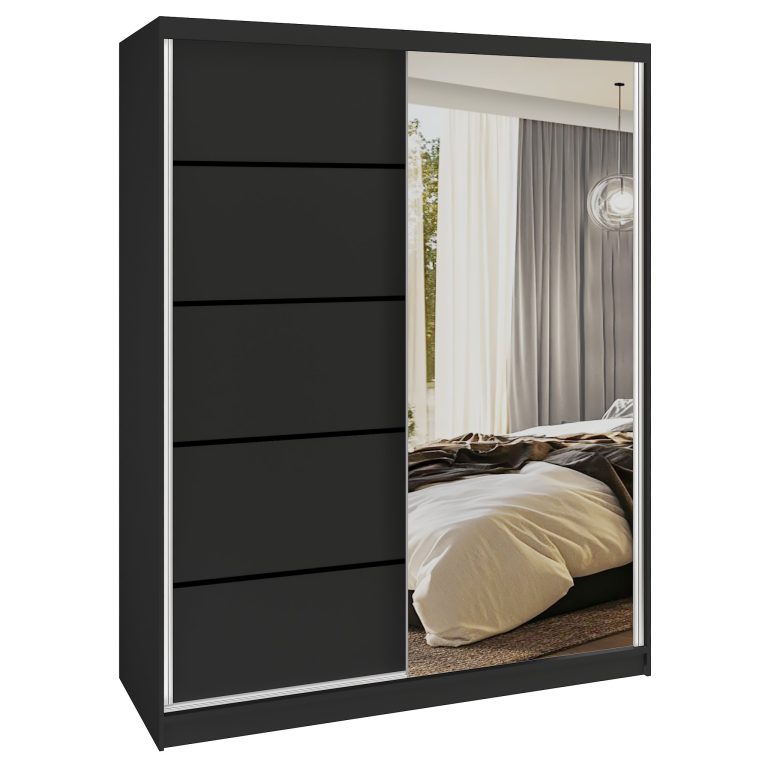 Szafa przesuwna SERENITY 133 cm czarna mat Producent MBP SERENITY SZP6/0/B/B/0/HIAL