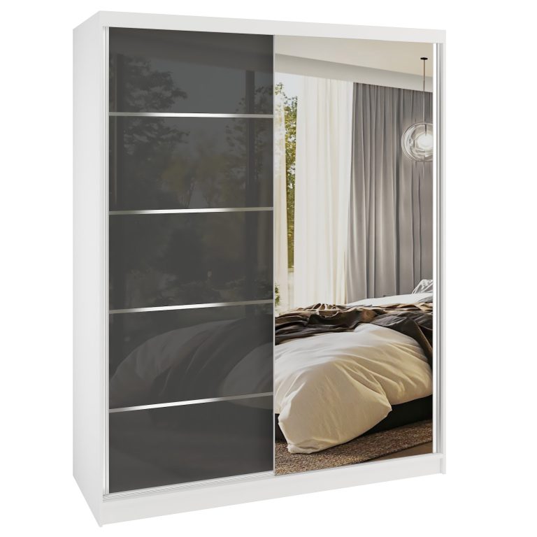 Szafa przesuwna SERENITY 133 cm biała szara Producent MGB SERENITY SZP6/0/W/S/0/HIAL