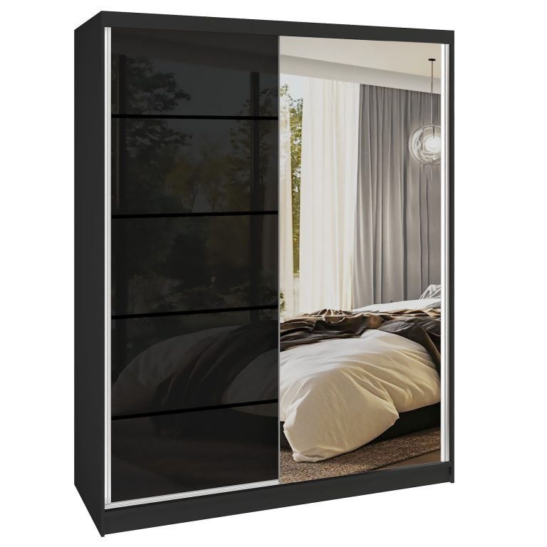 Szafa przesuwna SERENITY 133 cm czarna połysk Producent MGB SERENITY SZP6/0/B/B/0/HIAL