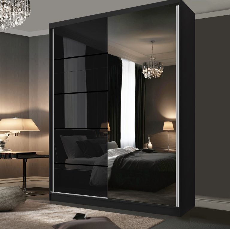 Szafa przesuwna SERENITY 133 cm czarna połysk Producent MGB SERENITY SZP6/0/B/B/0/HIAL