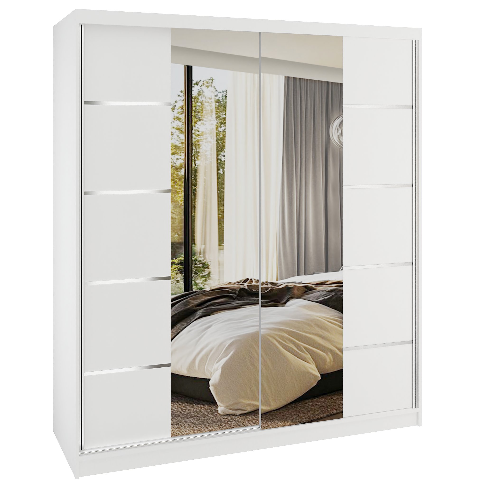 Szafa przesuwna SERENITY 158 cm biała mat