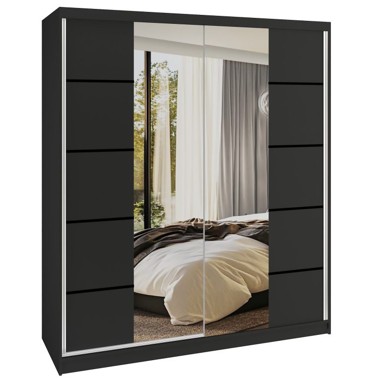 Szafa przesuwna SERENITY 158 cm czarna mat Producent ME SERENITY SZP7/0/B/B/0/HIAL