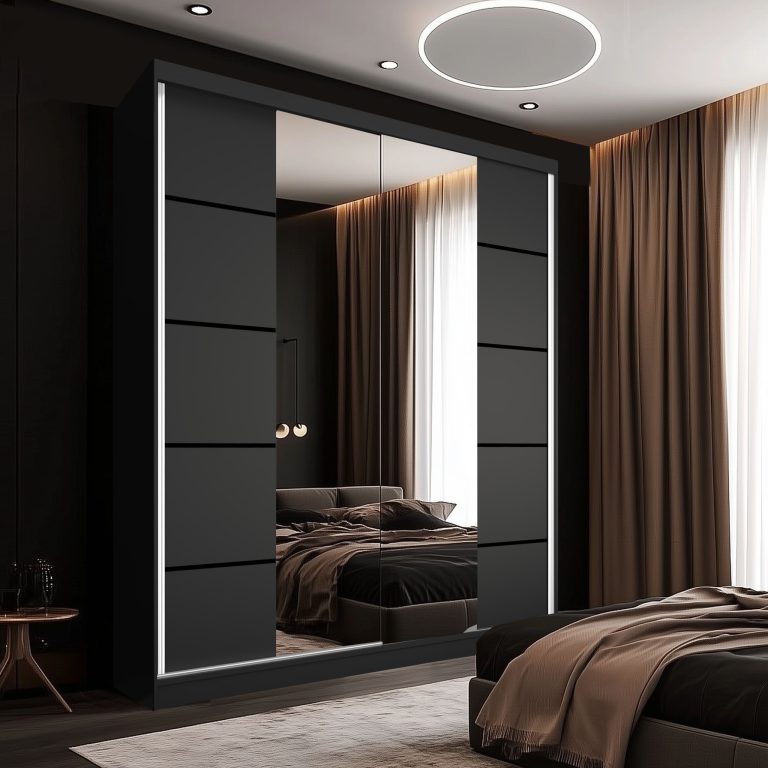 Szafa przesuwna SERENITY 158 cm czarna mat Producent ME SERENITY SZP7/0/B/B/0/HIAL