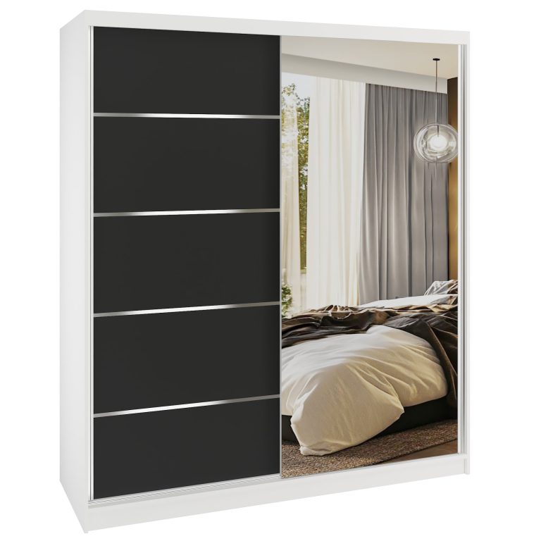 Szafa przesuwna SERENITY 158 cm czarna mat Producent MBP SERENITY SZP7/0/W/B/0/HIAL