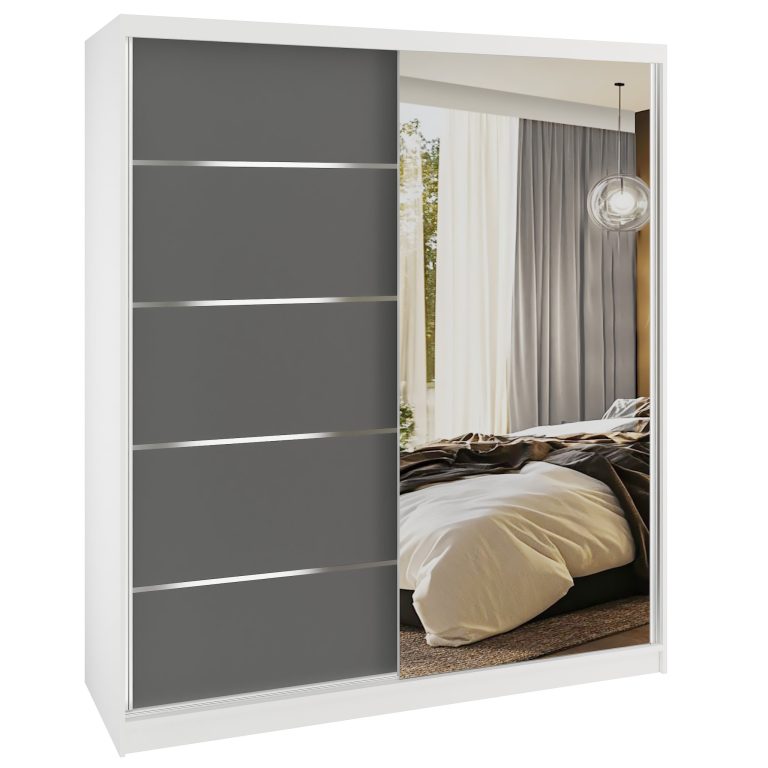 Szafa przesuwna SERENITY 158 cm szara mat Producent MBP SERENITY SZP7/0/W/SR/0/HIAL