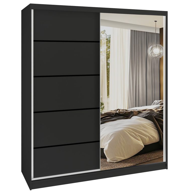 Szafa przesuwna SERENITY 158 cm czarna mat Producent MBP SERENITY SZP7/0/B/B/0/HIAL