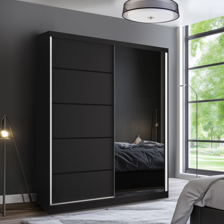 Szafa przesuwna SERENITY 158 cm czarna mat Producent MBP SERENITY SZP7/0/B/B/0/HIAL
