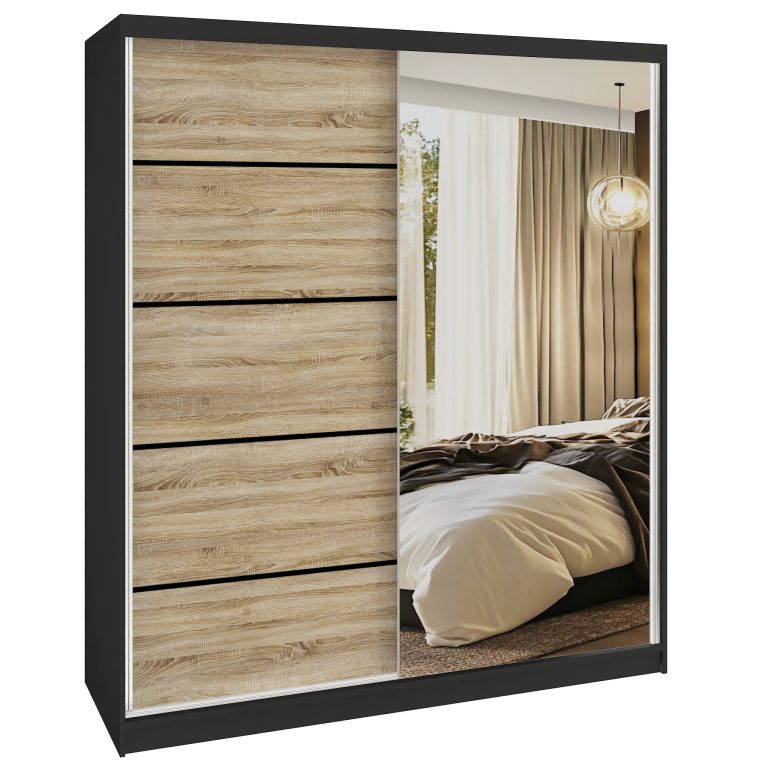Szafa przesuwna SERENITY 158 cm dąb sonoma mat Producent MBP SERENITY SZP7/0/B/DS/0/HIAL