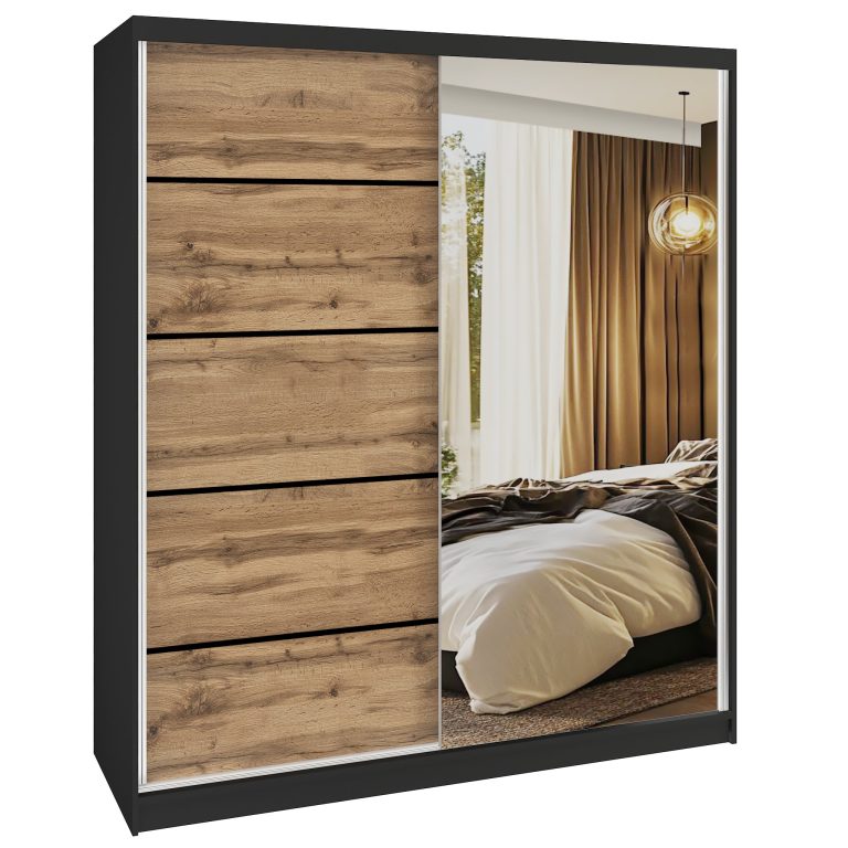 Szafa przesuwna SERENITY 158 cm dąb wotan mat Producent MBP SERENITY SZP7/0/B/DW/0/HIAL