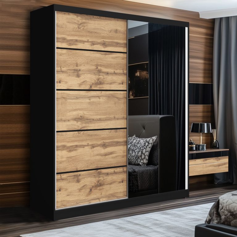 Szafa przesuwna SERENITY 158 cm dąb wotan mat Producent MBP SERENITY SZP7/0/B/DW/0/HIAL