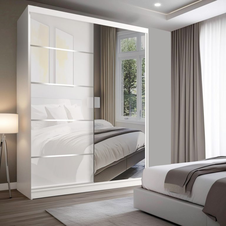 Szafa przesuwna SERENITY 158 cm biała połysk Producent MGB SERENITY SZP7/0/W/W/0/HIAL