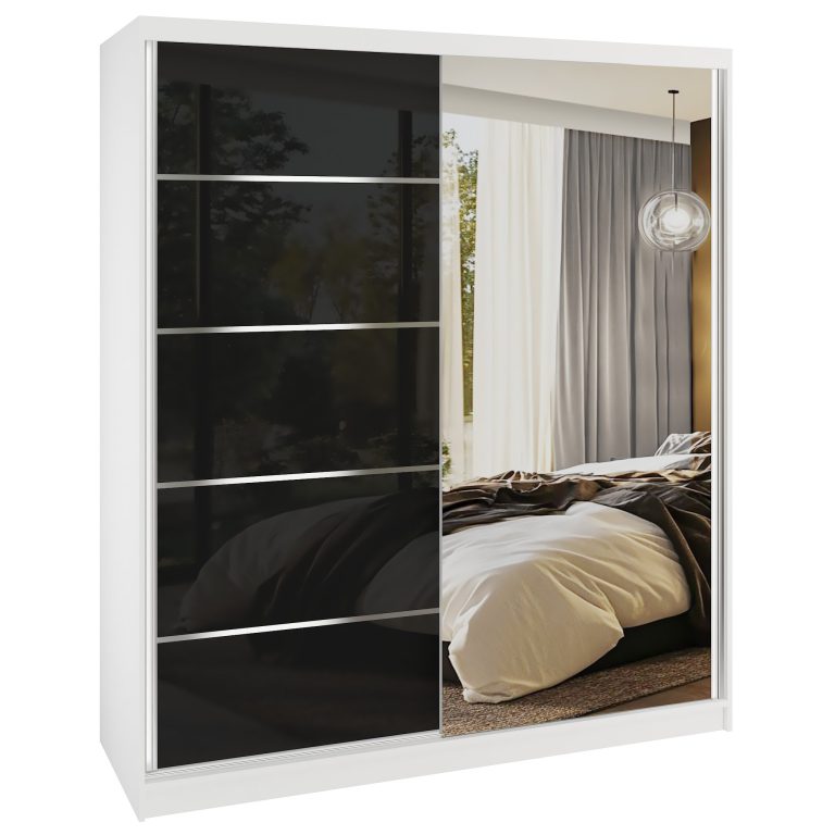 Szafa przesuwna SERENITY 158 cm czarna połysk Producent MGB SERENITY SZP7/0/W/B/0/HIAL