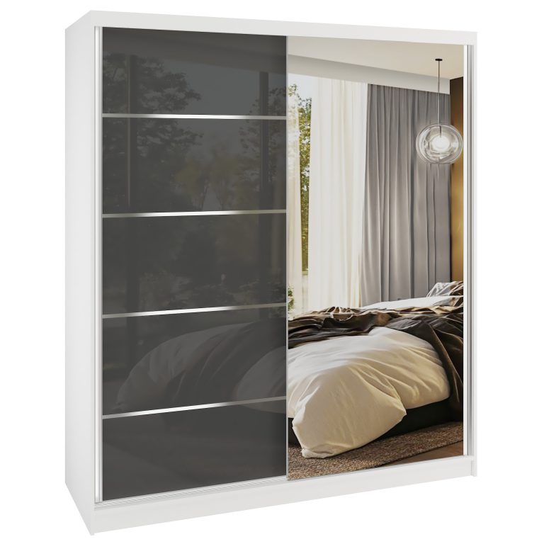 Szafa przesuwna SERENITY 158 cm szara połysk Producent MGB SERENITY SZP7/0/W/S/0/HIAL