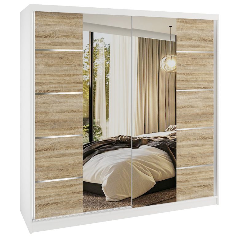 Szafa przesuwna SERENITY 200 cm dąb sonoma mat Producent ME SERENITY SZP5/0/W/DS/0/HIAL