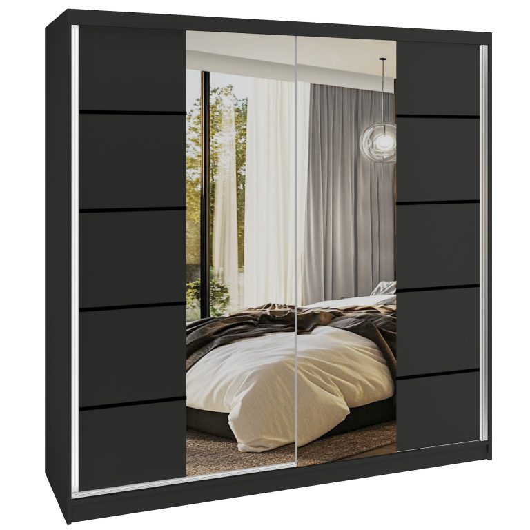Szafa przesuwna SERENITY 200 cm czarna mat Producent ME SERENITY SZP5/0/B/B/0/HIAL