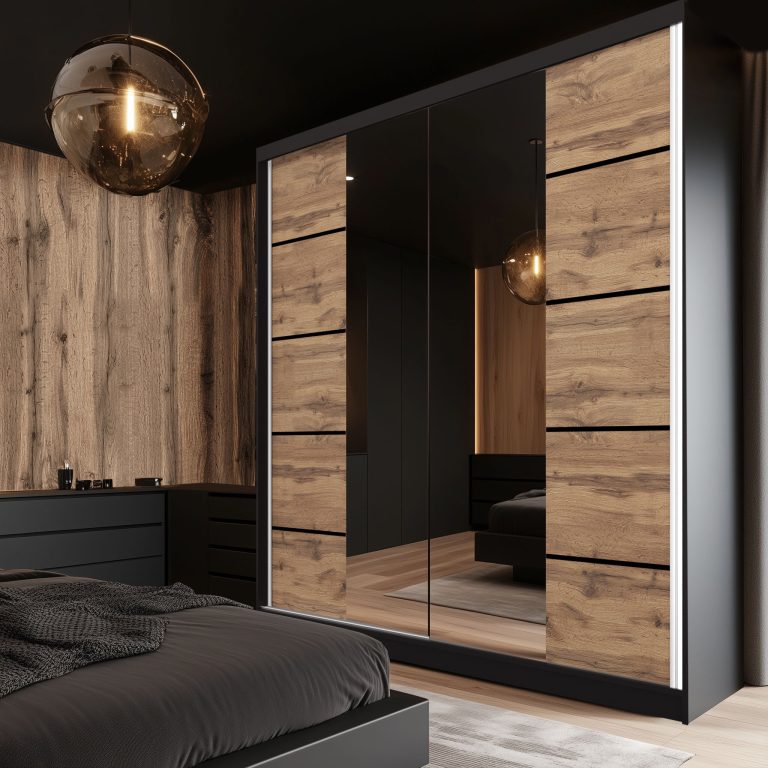 Szafa przesuwna SERENITY 200 cm dąb wotan mat Producent ME SERENITY SZP5/0/B/DW/0/HIAL