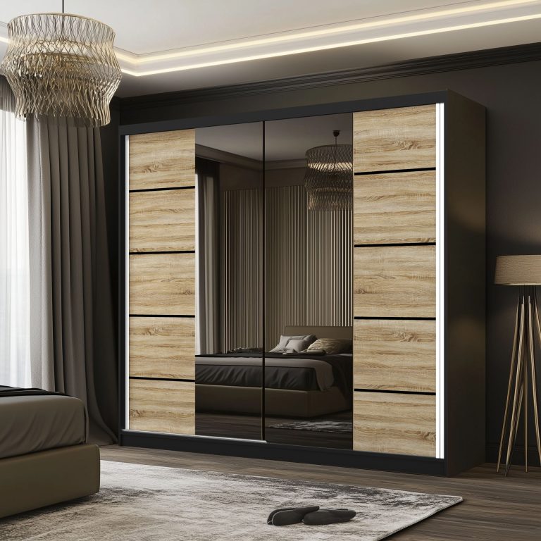 Szafa przesuwna SERENITY 200 cm dąb sonoma mat Producent ME SERENITY SZP5/0/B/DS/0/HIAL
