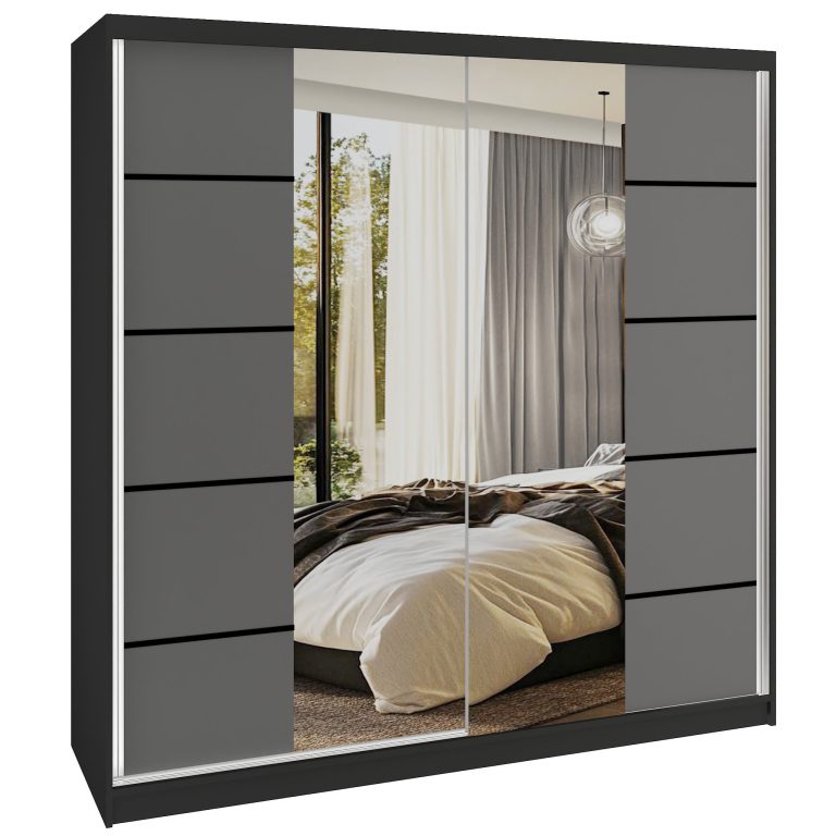 Szafa przesuwna SERENITY 200 cm szara mat Producent ME SERENITY SZP5/0/B/SR/0/HIAL