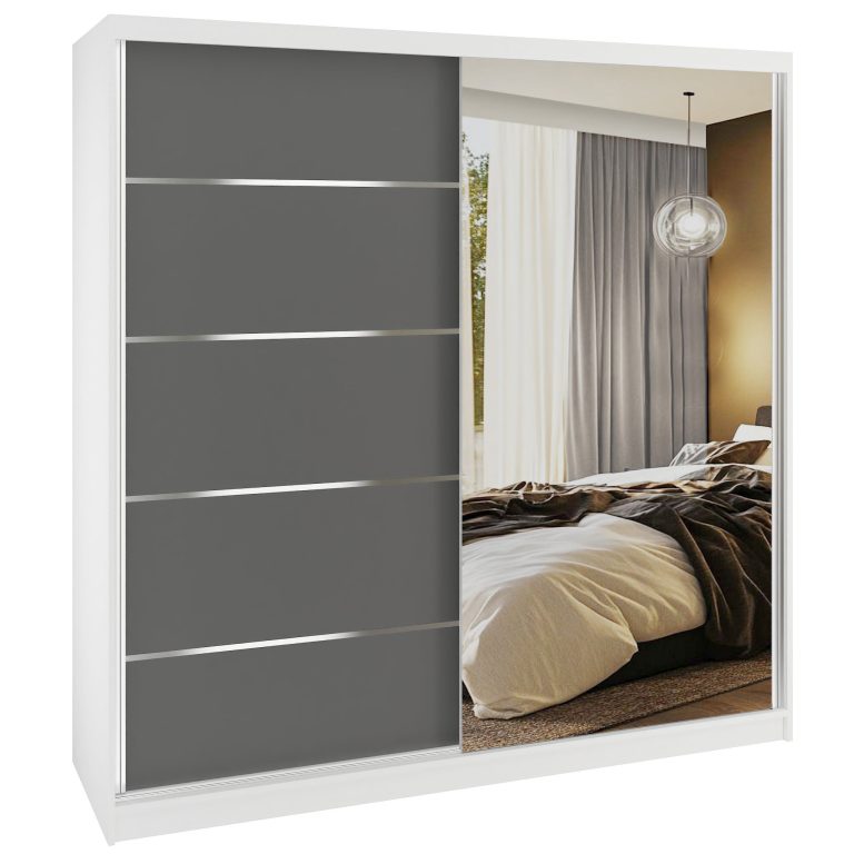 Szafa przesuwna SERENITY 200 cm szara mat Producent MBP SERENITY SZP5/0/W/SR/0/HIAL