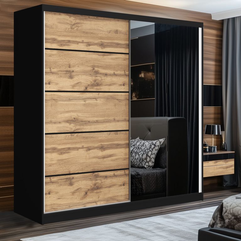 Szafa przesuwna SERENITY 200 cm dąb wotan mat Producent MBP SERENITY SZP5/0/B/DW/0/HIAL