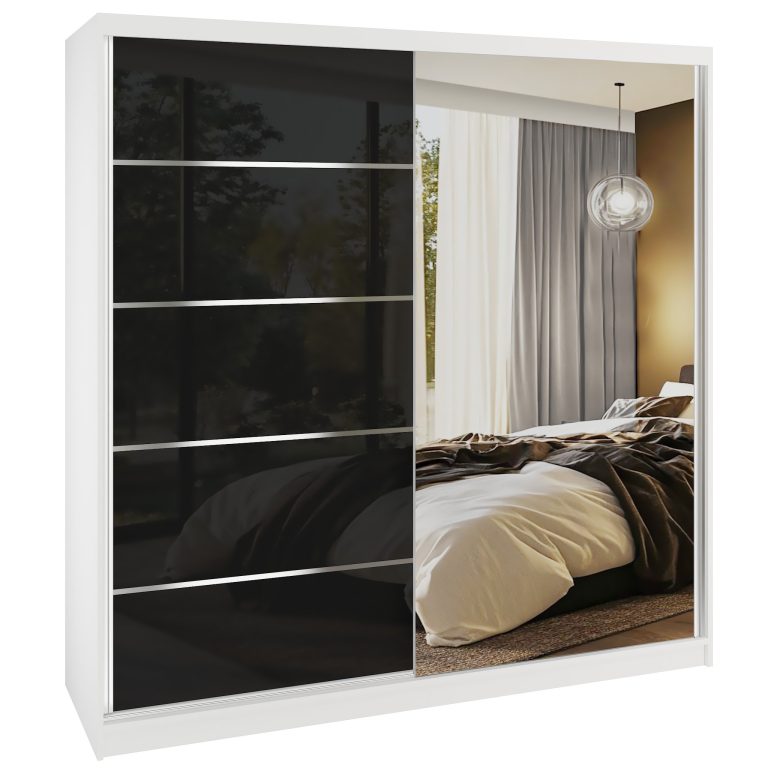 Szafa przesuwna SERENITY 200 cm czarna połysk Producent MGB SERENITY SZP5/0/W/B/0/HIAL