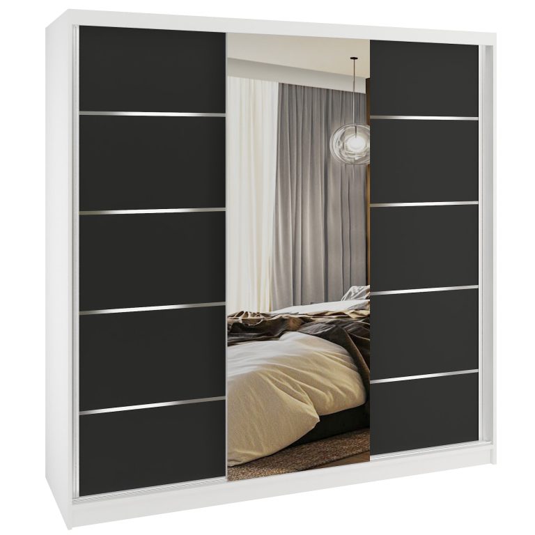Szafa przesuwna SERENITY 200 cm czarna mat Producent MT SERENITY SZP5/0/W/B/0/HIAL