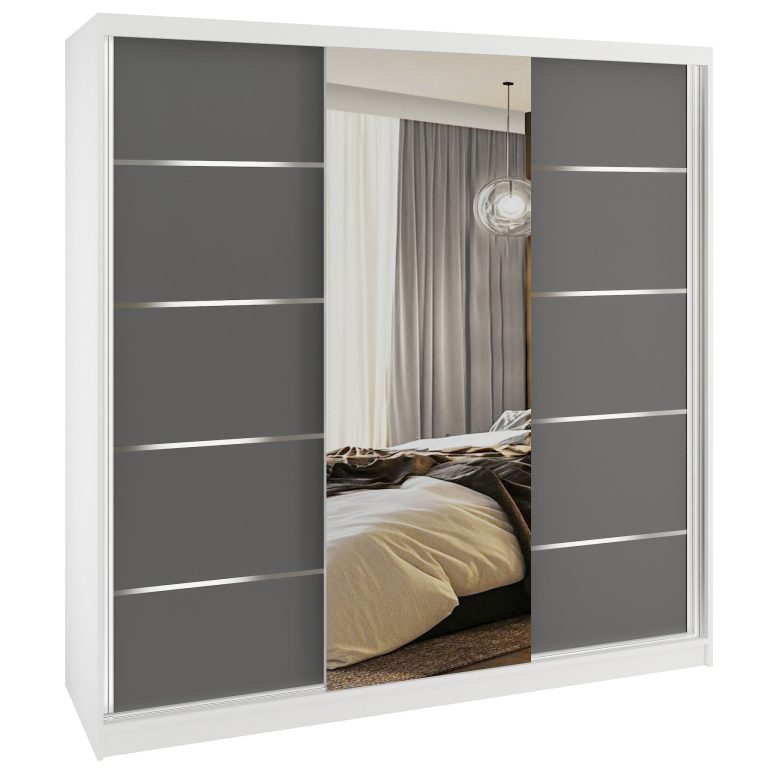 Szafa przesuwna SERENITY 200 cm szara mat Producent MT SERENITY SZP5/0/W/SR/0/HIAL