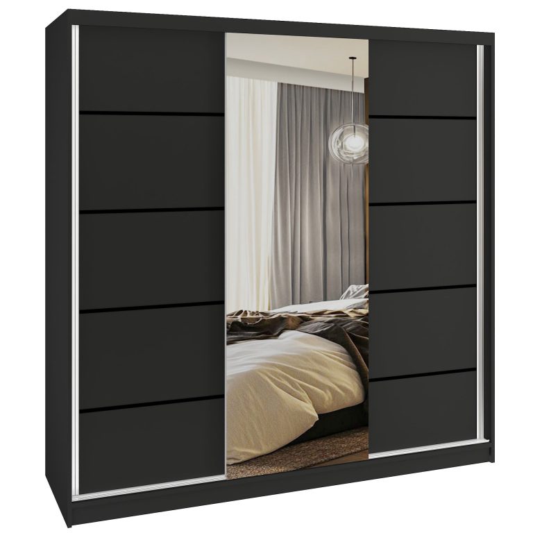 Szafa przesuwna SERENITY 200 cm czarna mat Producent MT SERENITY SZP5/0/B/B/0/HIAL