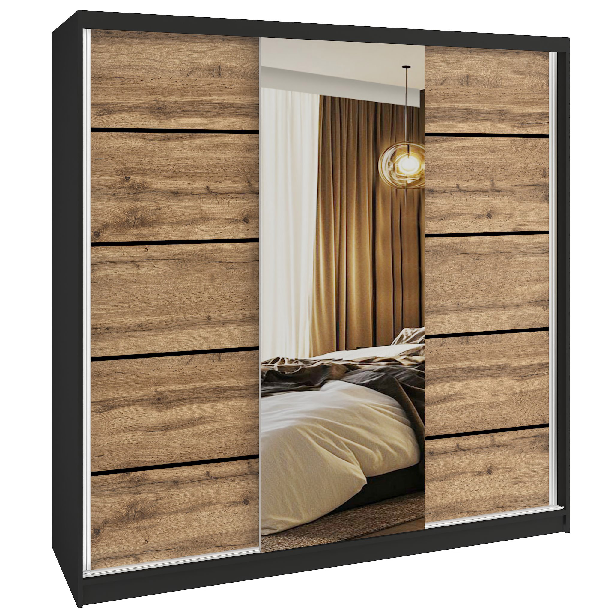 Szafa przesuwna SERENITY 200 cm dąb wotan mat